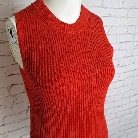J.CREW red Ribbed Sleeveless Sweater - Picture 5 of 10